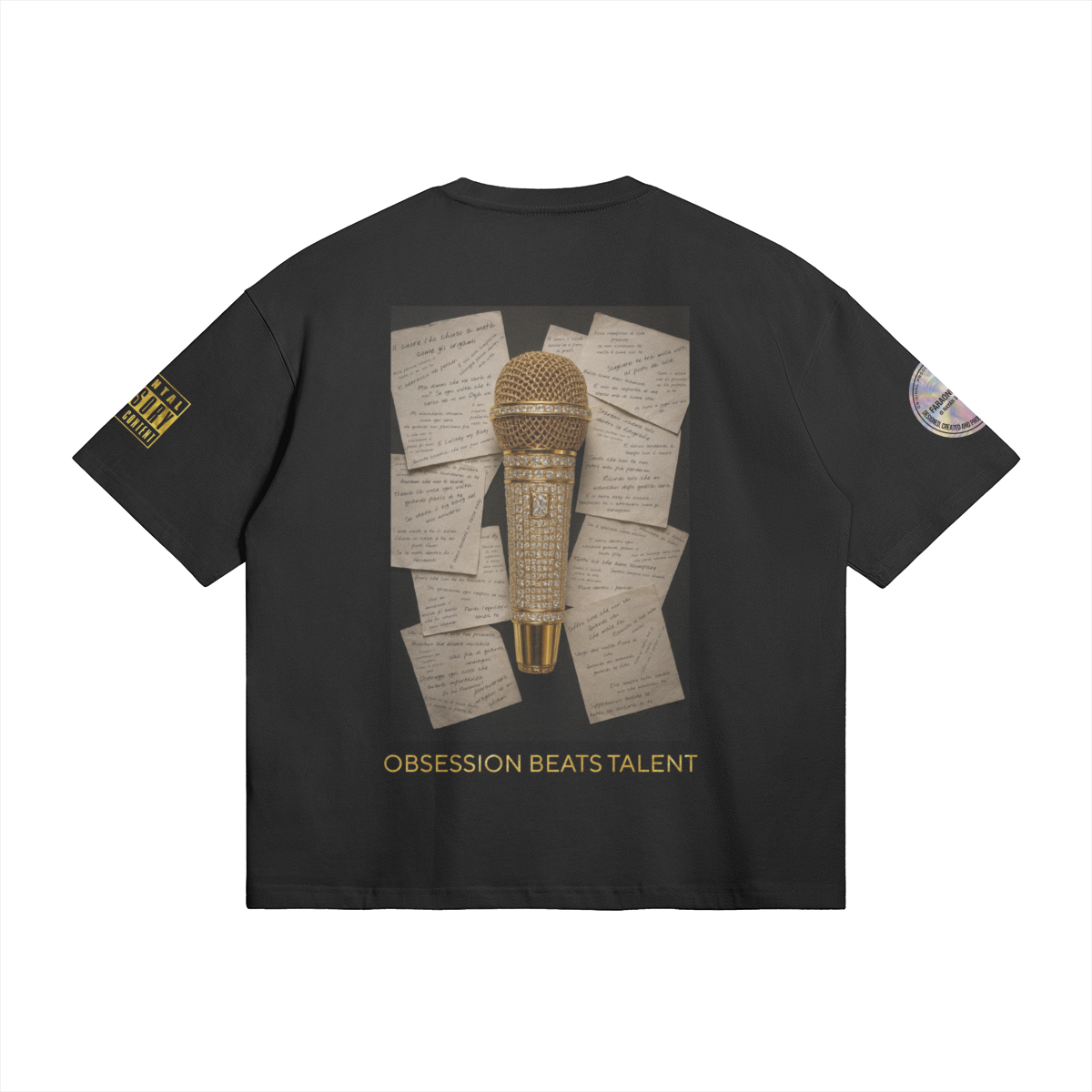 T-shirt Rayan Seventeen17 logo microfono Black Unisex