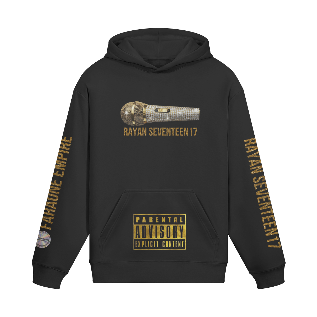 Felpa Rayan Seventeen17 logo microfono Black Unisex